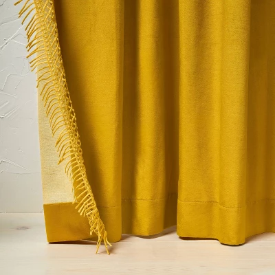 1pc Light Filtering Velvet Macrame Trim Window Curtain Panel - Opalhouse™ Designed With Jungalow™ 2 1pc Light Filtering Velvet Macrame Trim Window Curtain Panel - Opalhouse™ Designed With Jungalow™ - Image 2