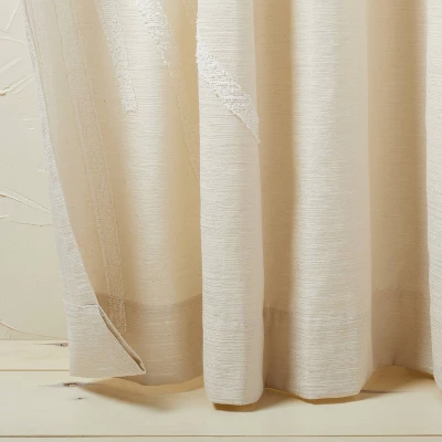 1pc Light Filtering Sunburst Window Curtain Panel Ivory - Opalhouse™ Designed With Jungalow™ 2 1pc Light Filtering Sunburst Window Curtain Panel Ivory - Opalhouse™ Designed With Jungalow™ - Image 2