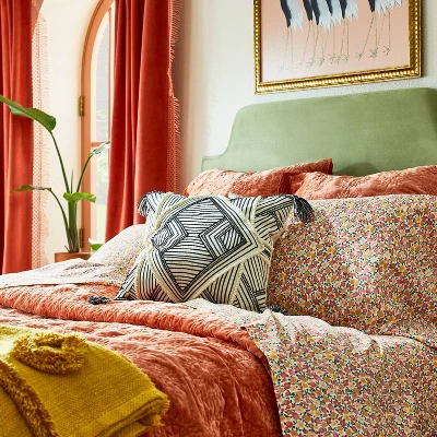 Square Embellished Geometric Decorative Throw Pillow Off-White/Black - Opalhouse™ Designed With Jungalow™ 1 Square Embellished Geometric Decorative Throw Pillow Off-White/Black - Opalhouse™ Designed With Jungalow™