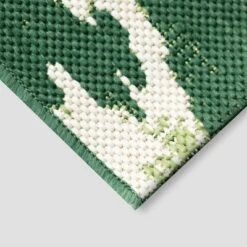 Front Page 18 7' X 10' Peacock Ikat Outdoor Rug Green - Opalhouse™