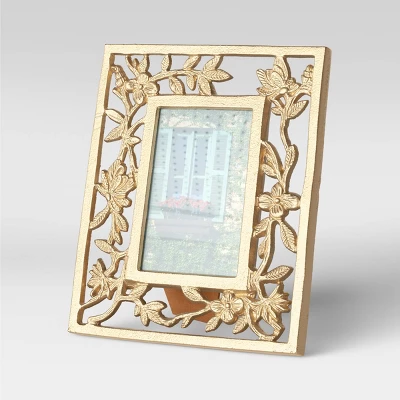 4" X 6" Metal Feather Frame Light Gold - Opalhouse™ 2 4" X 6" Metal Feather Frame Light Gold - Opalhouse™ - Image 2