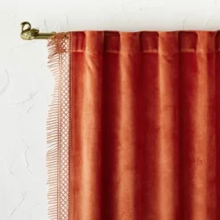 1pc Light Filtering Velvet Macrame Trim Window Curtain Panel Burnt Orange - Opalhouse™ Designed With Jungalow™ 7 1pc Light Filtering Velvet Macrame Trim Window Curtain Panel Burnt Orange - Opalhouse™ Designed With Jungalow™ -Opalhouse GUEST 9bfd56a0 ad5c 4df0 98b1 851ec6623ce3