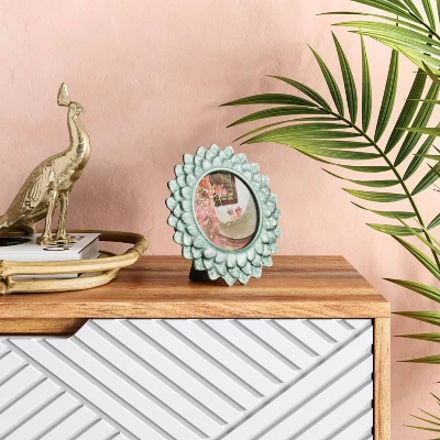 4" X 4" Stoneware Frame With Transparent Crackle Glaze Green - Opalhouse™ 1 4" X 4" Stoneware Frame With Transparent Crackle Glaze Green - Opalhouse™