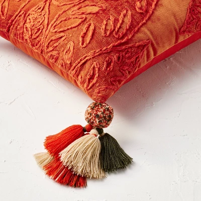 14"x20" Oblong Embroidered Leaf Pattern Accent Pillow Rust - Opalhouse™ Designed With Jungalow™ 3 14"x20" Oblong Embroidered Leaf Pattern Accent Pillow Rust - Opalhouse™ Designed With Jungalow™ - Image 3