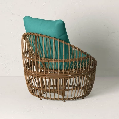 Topanga Club Chair With Ottoman - Blue/Brown - Opalhouse™ Designed With Jungalow™ 4 Topanga Club Chair With Ottoman - Blue/Brown - Opalhouse™ Designed With Jungalow™ - Image 4