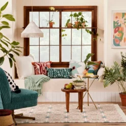 Front Page 10 Tapestry Ogee Medallion Rug Blush - Opalhouse™ Designed With Jungalow™