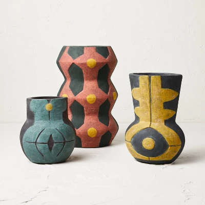 Small Geo Pattern Vase Yellow - Opalhouse™ Designed With Jungalow™ 3 Small Geo Pattern Vase Yellow - Opalhouse™ Designed With Jungalow™ - Image 3